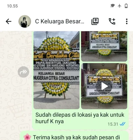 Pengiriman Papan Bunga Duka Moga